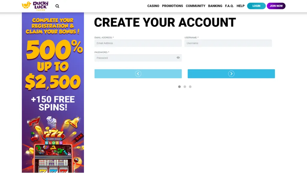 Duckyluck Casino Welcome Bonus Create Account