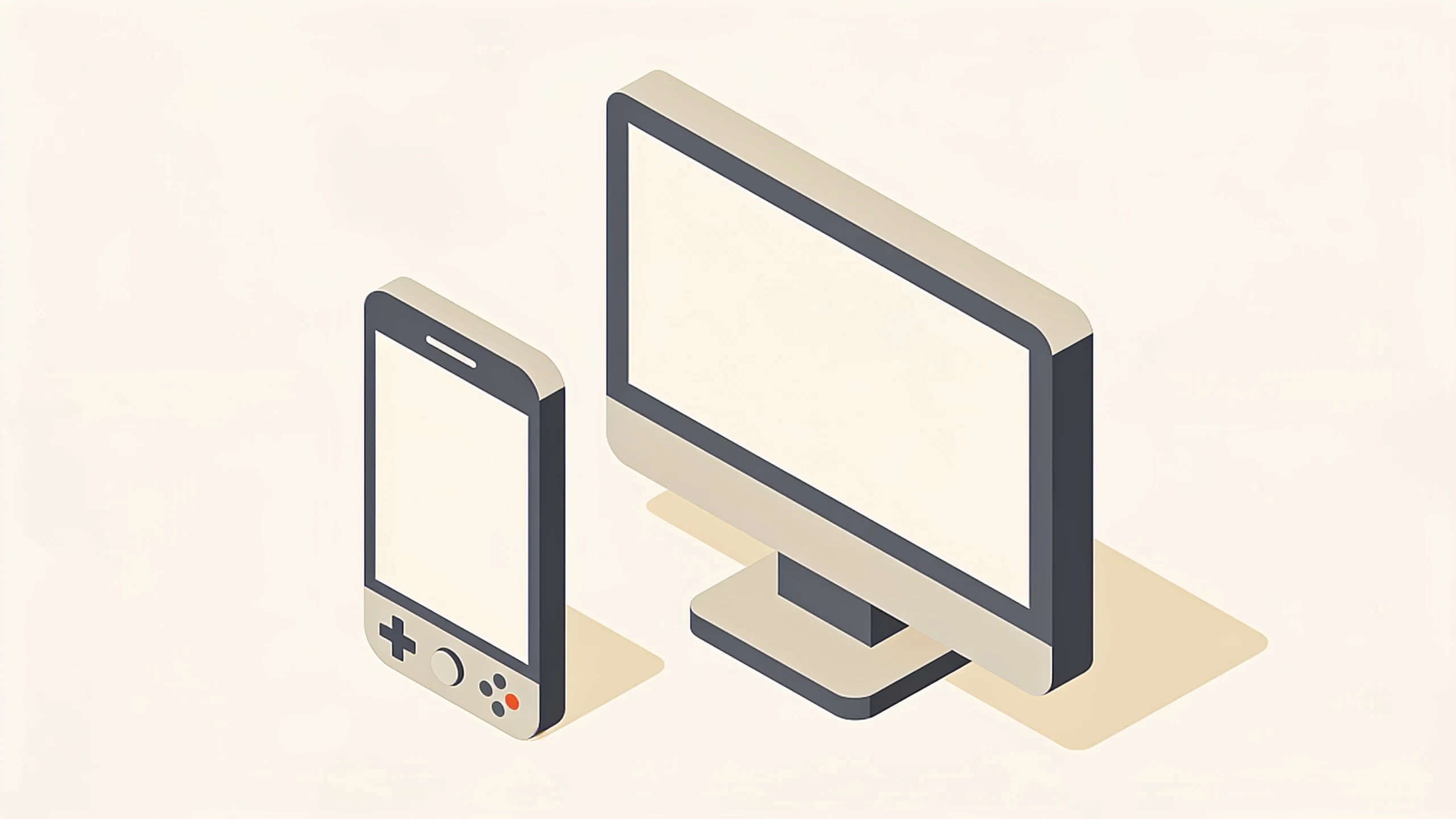 Mobile phone and desktop computer icons side by side representing online casino gaming choices