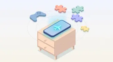 Best Offline Mobile Games to Play in 2026 234 Isometric illustration of a smartphone in airplane mode with floating game controller and puzzle-piece shapes