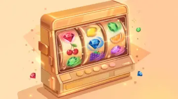 The Hottest Online Slot Games in 2026 14 Isometric illustration of a glowing casino slot machine reel with colorful gem symbols
