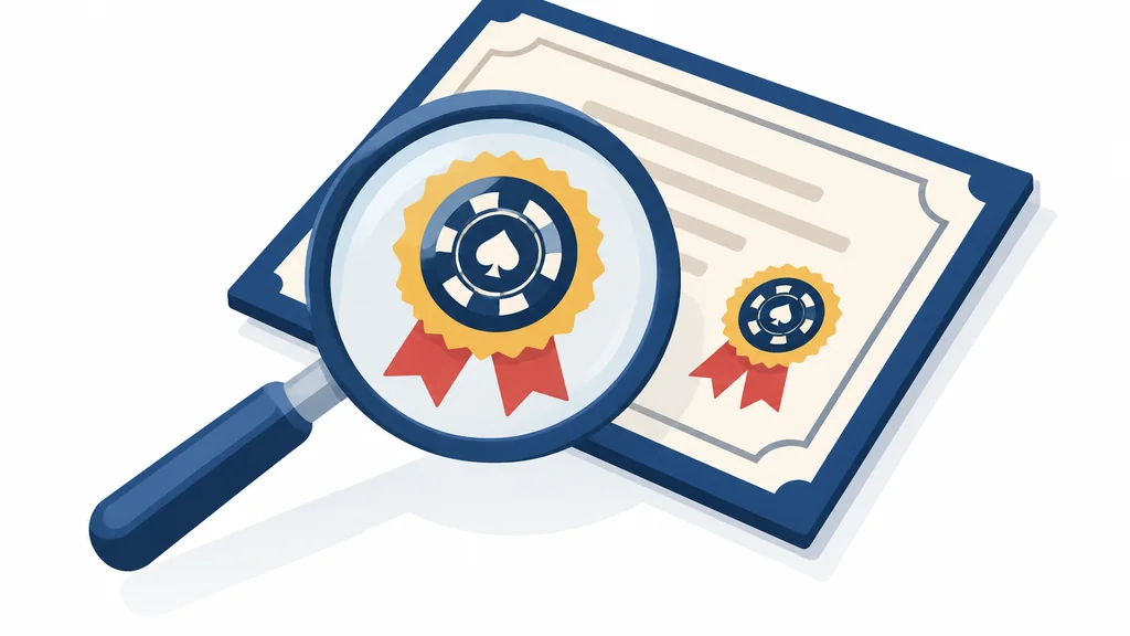 Why That $200 Free No Deposit Casino Offer Is Almost Always Fake: 5 Red Flags 4 Isometric illustration of a magnifying glass inspecting an official casino license certificate